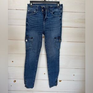 American Eagle Outfitters Dark Blue Skinny Jeans Hi Rise Jegging